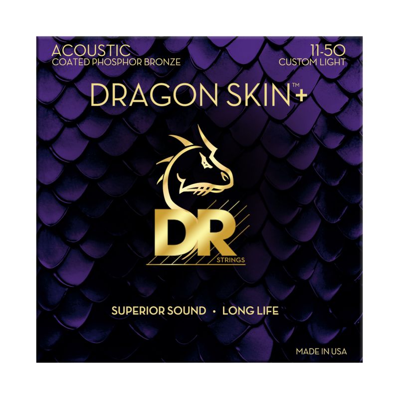 Набор струн DR Strings DRAGON SKIN+ Acoustic Phosphor Bronze - Custom Light (11-50)
